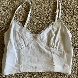 Pacsun white lace crop top